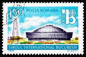 Postage stamp Romania 1970 Exhibition Hall and Oil Derrick