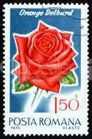 Postage stamp Romania 1970 Orange Delbard, Rose Cultivar