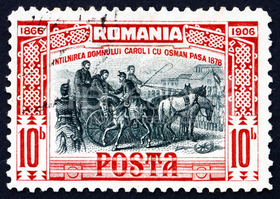Postage stamp Romania 1906 Prince Carol and Osman Pasha