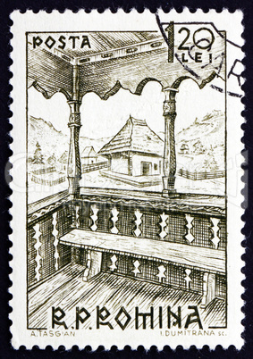 Postage stamp Romania 1963 Bacau, 19th Century, Peasant House