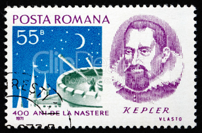 Postage stamp Romania 1971 Johannes Kepler, Astronomer