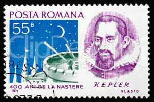 Postage stamp Romania 1971 Johannes Kepler, Astronomer
