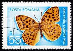 Postage stamp Romania 1969 Pallas' Fritillary, Butterfly