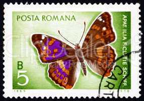 Postage stamp Romania 1969 Lesser Purple Emperor, Butterfly