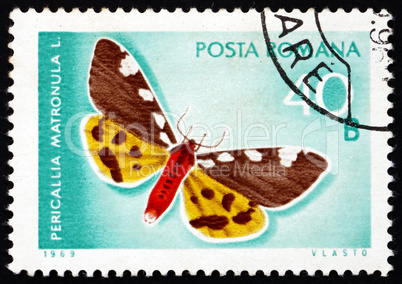 Postage stamp Romania 1969 Pericallia Matronula, Moth, Butterfly