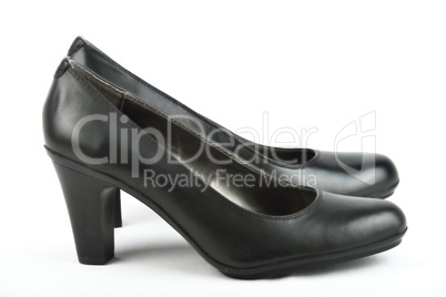 High Heel Black LEather Shoe