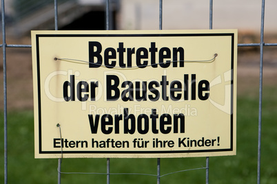 Baustellenschild