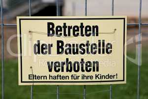 Baustellenschild