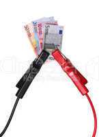 european currency in jump-start cables
