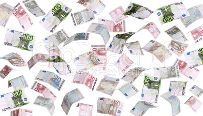 rain of european banknotes