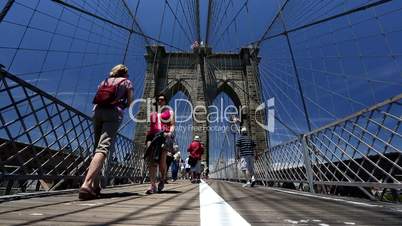 Brooklyn Bridge NYC tourists