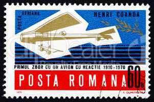 Postage stamp Romania 1970 Henri Coanda's Model Plane