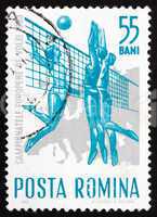 Postage stamp Romania 1963 Women Playing Volleyball