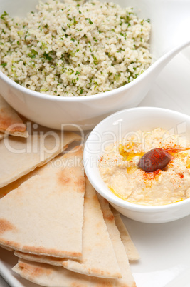 taboulii couscous with hummus