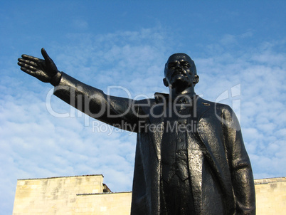 The big and black monument to Lenin