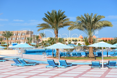 The swimming pool at luxury hotel, Hurghada, Egypt