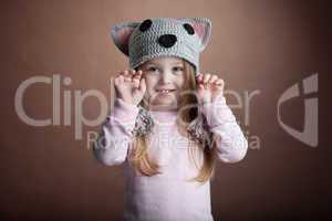 Cute little girl in cat costume