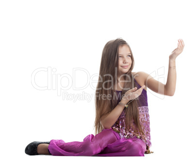 Dancer in purple oriental costume