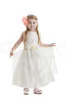 Little girl in beige dress