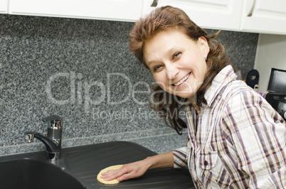 Cleaning the kitchen