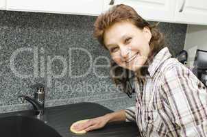 Cleaning the kitchen