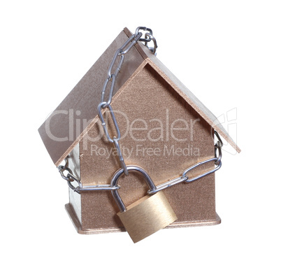 home protected with padlock and chain
