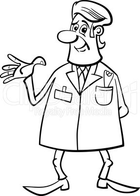 medic doctor black and white cartoon