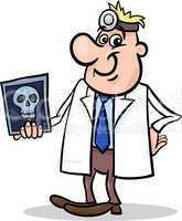cartoon doctor illustration with xray