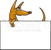 cartoon dog with board or card