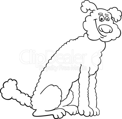 poodle dog cartoon for coloring book