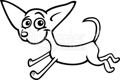 running chihuahua cartoon for coloring