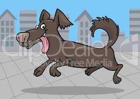 running little dog cartoon illustration