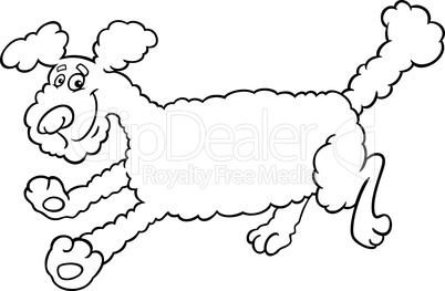 running poodle cartoon for coloring
