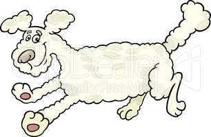 running poodle dog cartoon illustration