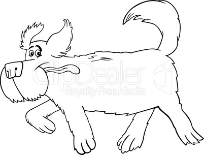 Running sheepdog cartoon for coloring