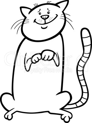 cute cat cartoon for coloring book