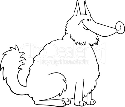 spitz dog cartoon for coloring book