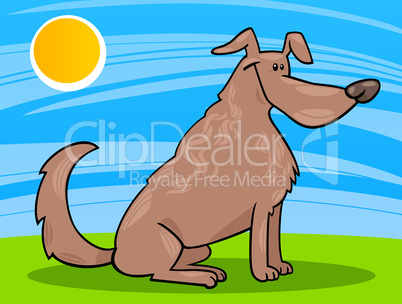 cute sitting dog cartoon illustration