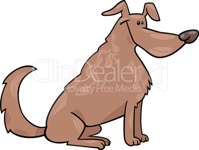 cute sitting dog cartoon illustration