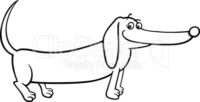 dachshund dog cartoon for coloring