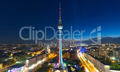 Berlin Skyline City Panorama with blue sky - famous landmark in Berlin, Germany, Europe