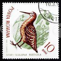 Postage stamp Romania 1965 Eurasian Woodcock, Bird