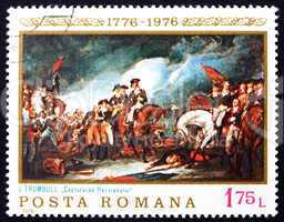 Postage stamp Romania 1976 The Capture of the Hessians