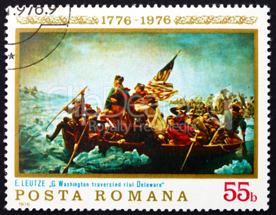 Postage stamp Romania 1976 Washington Crossing the Delaware