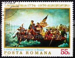 Postage stamp Romania 1976 Washington Crossing the Delaware