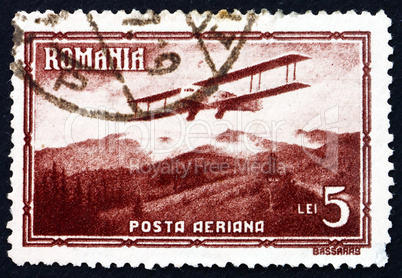 Postage stamp Romania 1931 Biplane