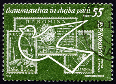 Postage stamp Romania 1962 Space Exploration Stamps and Dove