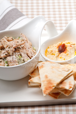 chicken taboulii couscous with hummus