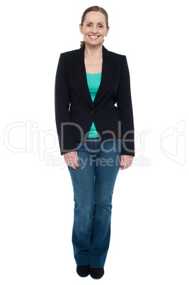 Full length portrait of a stylish trendy woman