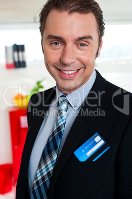 Cheerful male business executive in formals